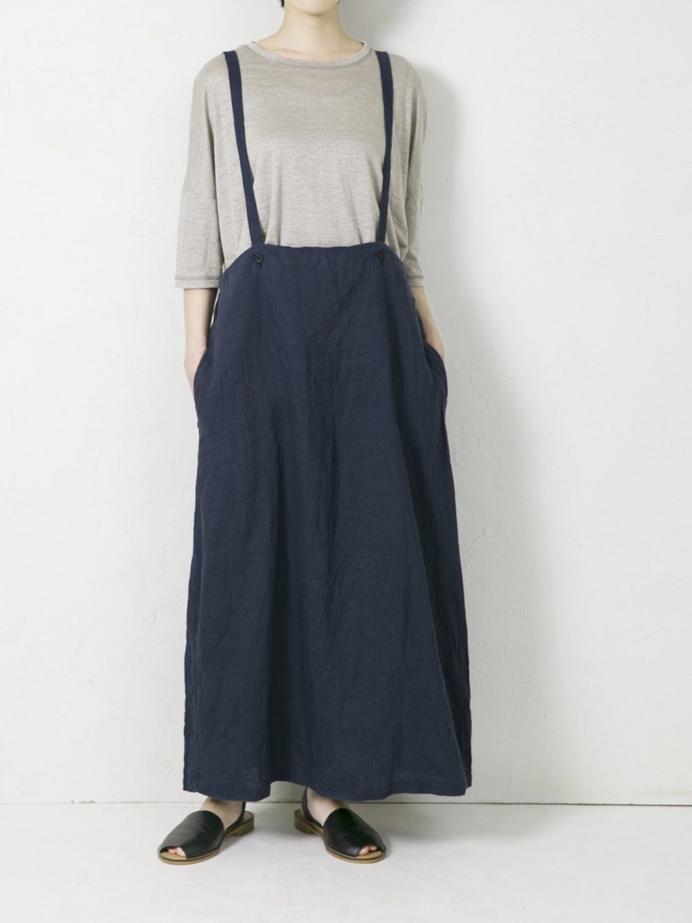 Linen Hemp Canvas 2Way ジャンパースカート | ITEM | Vlas blomme 