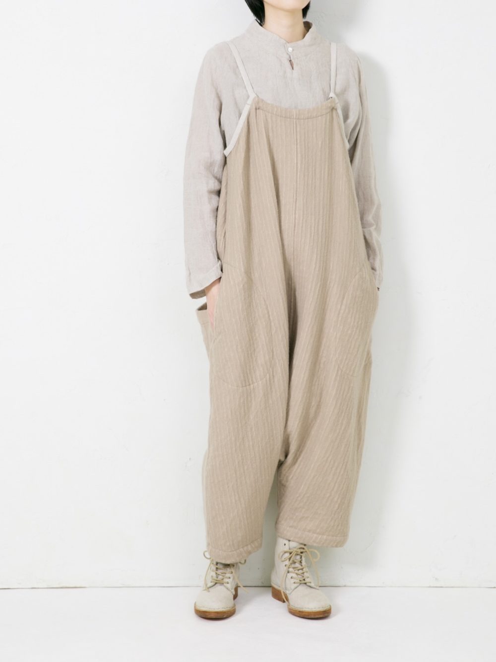 Wool Cotton Double Cloth サロペット | ITEM | Vlas blomme 