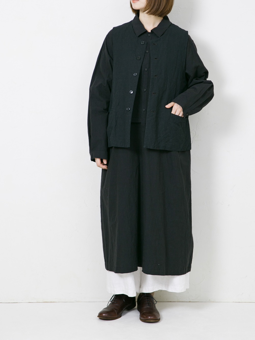 [Vlas Blomme]Cotton Linen Canvasワンピース Medium Linen Cotton ビブワンピース | SALE ITEM | Vlas blomme
