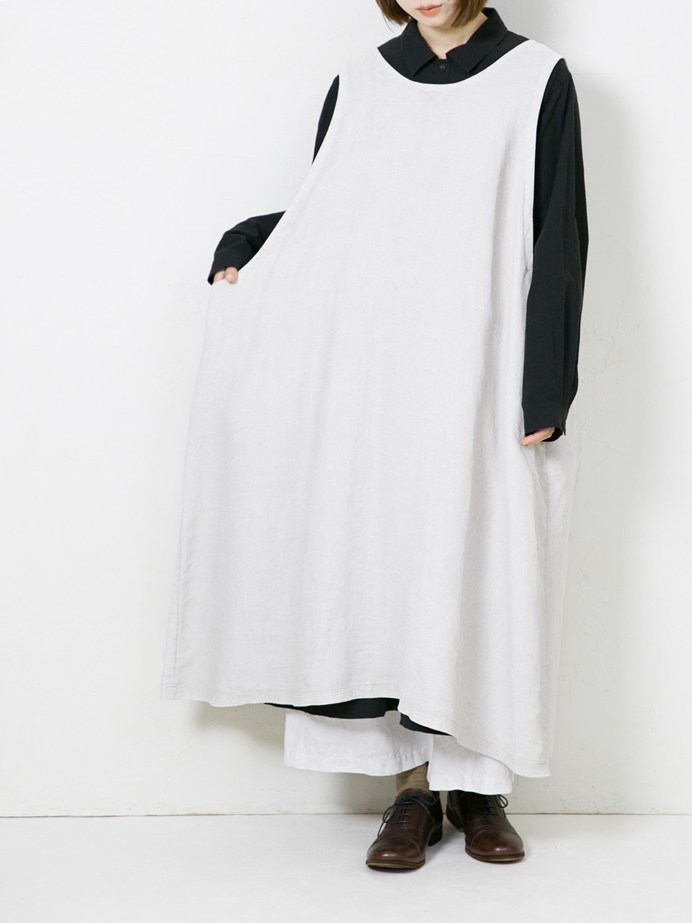 Medium Linen Cotton ビブワンピース | SALE ITEM | Vlas blomme